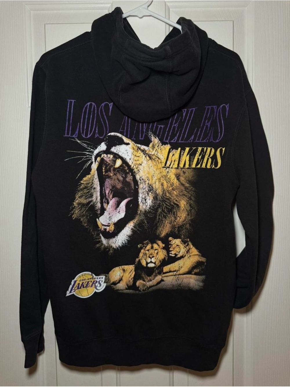 Young & Reckless Black Lakers Lion Graphic Hoodie - Black, Purple, Gold